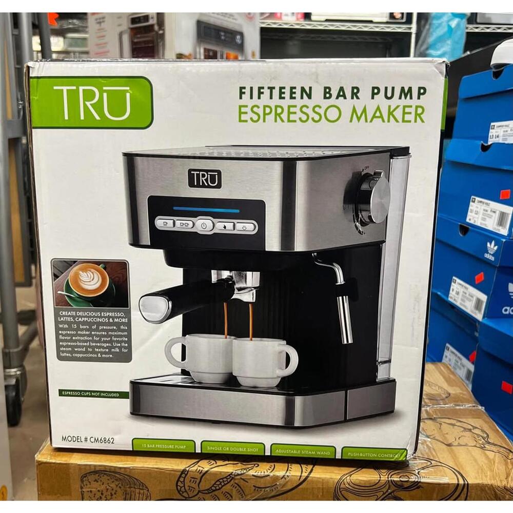 TRU 15-Bar, 2-Cup Stainless Steel for Espresso Machines